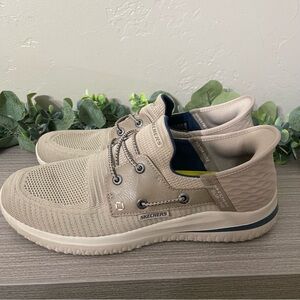 Skechers Delson 3.0 Roth Hands Free Slip-Ins Mens Tan Size 10